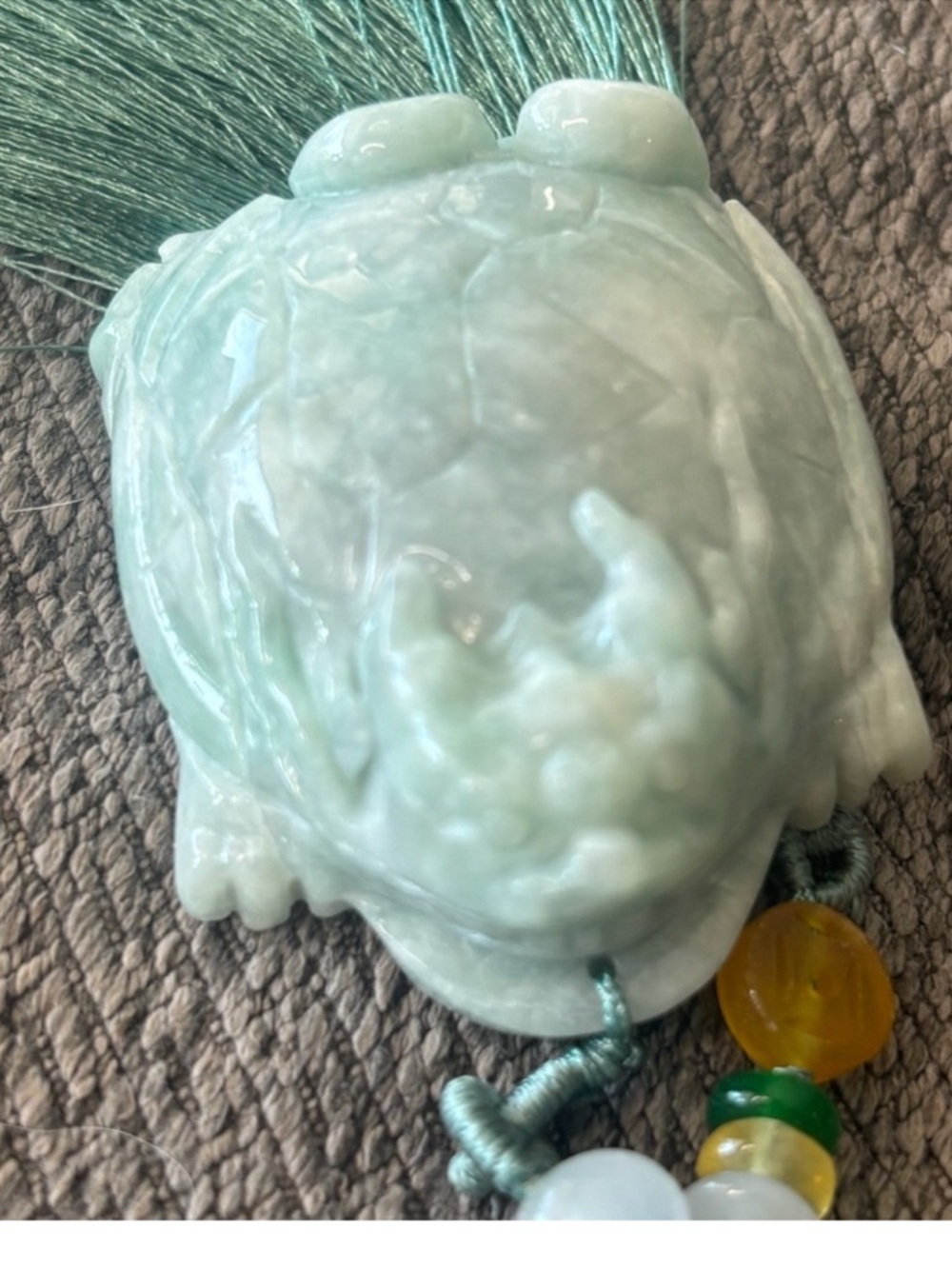 Natural Type A Jadeite Dragon Turtle Pendant – Certified 62.54g